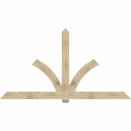 Ekena Millwork Redmond Rough Sawn Timber Gable Bracket, Douglas Fir, 108"W x 58"H x 2"D x 6"F, 13/12 Pitch GBW108X58X0206RED00RDF